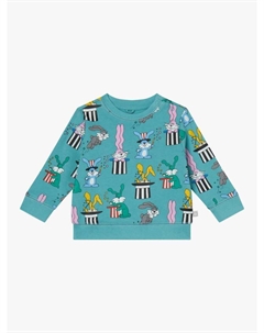 Детская толстовка с принтом кролика-фокусника из хлопкового флиса, Blue Stella mccartney kids