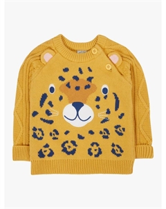 Детский свитер Caleb Cotton с принтом персонажа, Primrose/Leopard Frugi