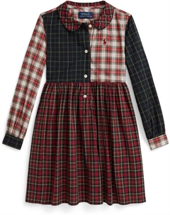 Платье-рубашка из хлопкового поплина в клетку, Multi Polo ralph lauren kids