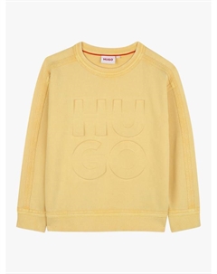 Детский худи HUGO с круглым вырезом, Straw Yellow Hugo boss