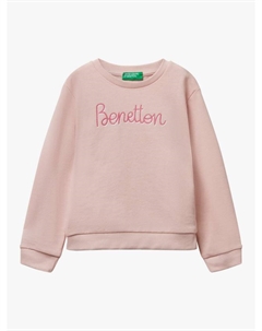 Детский хлопковый свитшот с круглым вырезом, Pink Benetton