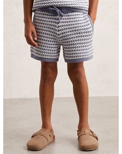 Детские шорты Peter в полоску с вязаным узором, Blue/White Reiss