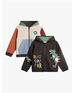 Детский хлопковый реверсивный худи с аппликацией, Charcoal Jojo maman bébé