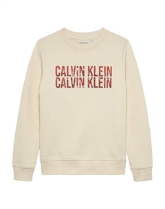 Детский хлопковый свитшот с логотипом, Whitecap Gray Calvin klein