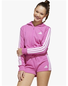 Детская худи с молнией и тремя полосками, Fushia/White Adidas
