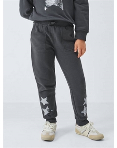 Детские джоггеры с пайетками в виде звезд, Black John lewis