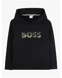 Детская хлопковая худи BOSS с логотипом на груди, Black Hugo boss