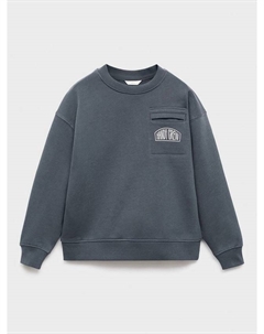 Детский хлопковый свитшот с принтом и круглым вырезом Mango