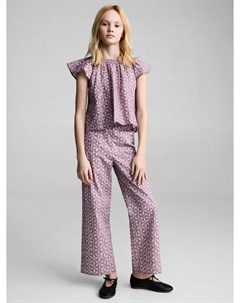 Детская блузка Carlota с цветочным принтом и рюшами, Pink Mango