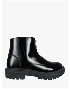 Детские ботинки до щиколотки Lydia из лакированной кожи на молнии, Black Toezone
