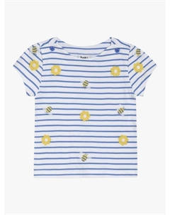 Детская футболка с вышивкой цветов и пчел, Blue Jojo maman bébé