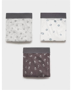 Детские боксеры Weekend из хлопковой смеси, Pack of 3, Medium Grey Mango