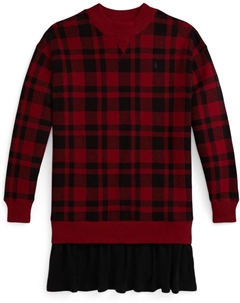 Платье из флиса в клетку Buffalo, Edged Overcheck Holiday Red Polo ralph lauren kids