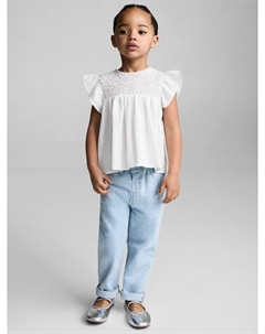 Детская блузка Anais из фактурного хлопка, White Mango