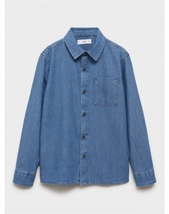 Детская рубашка Toni Cotton с длинным рукавом и воротником Mango