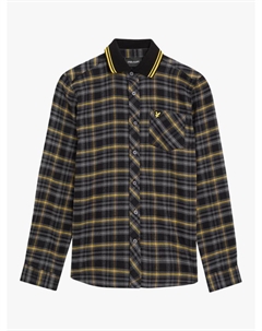 Детская хлопковая рубашка с длинным рукавом в клетку, Black/Yellow Lyle & scott