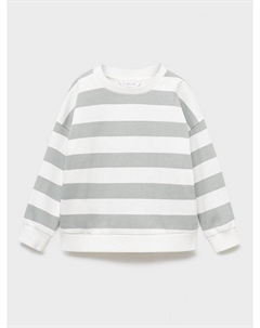 Детский свитшот Rays с длинными рукавами и круглым вырезом из хлопка в полоску, Grey Mango