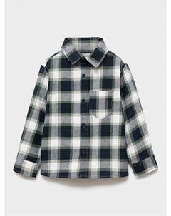 Детская рубашка Theo Cotton Check с длинными рукавами и воротником Mango
