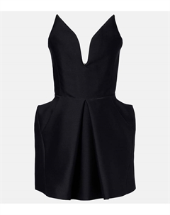 Маленькое шерстяное платье-мини с шелком, Black Maticevski