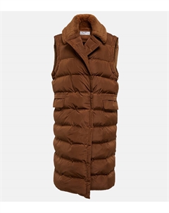 Куртка-пуховик Coccole с отделкой из искусственного меха, Cuoio Max mara