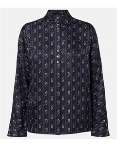 Рубашка в стиле пейсли жаккард, Medium Navy Paisley Tory burch