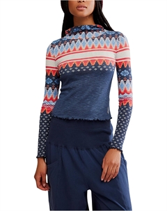 Женская принтованная дышащая длинная кофта, Plaid Fairisle Navy Fp movement