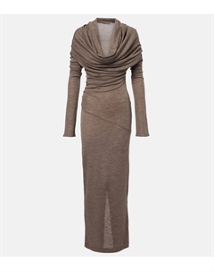 Полупрозрачное шерстяное макси-платье с драпировкой, Pinecone Entire studios