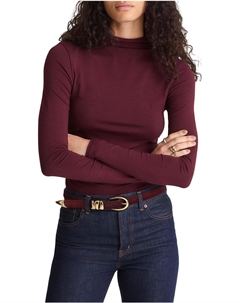 Женская кофта с длинными рукавами, воротником-стойкой, с боковыми завязками, орехового цвета, Dark Pomegranate Madewell