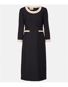 Креповое кутюрное миди-платье, Nero/Betulla Valentino