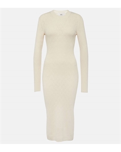 Вязаное хлопковое и шерстяное миди-платье, Off-White Ami paris