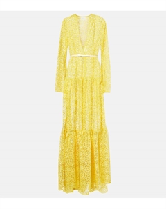 Многоярусное платье из гипюрового кружева, Yellow Giambattista valli