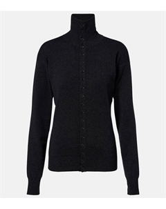 Шерстяной кардиган с воротником-водолазкой, Anthracite Melange Lemaire