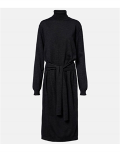 Толстовка из шерстяной смеси миди-платье, Antracite Lemaire