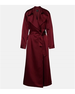 Бархатный сатиновый плащ с запахом, Bordeaux Leset
