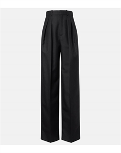 Широкие брюки из шерсти и мохера, Noir Saint laurent