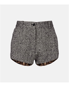 Шорты завышенной талии из смесовой шерсти и хлопка, Fantasia Dolce&gabbana