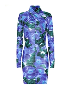 Цветочное бархатное мини-платье, K-Watercolour Richard quinn