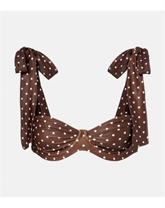 Женский бикини-топ в горошек, Brown Polka Dot Same