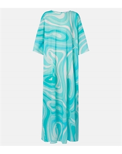 Хлопковый кафтан Marmo, Turquoise Pucci
