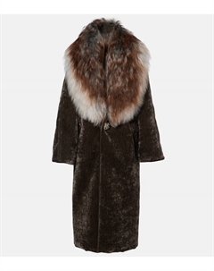 Пальто с отделкой из овчины, Brown Jacques wei