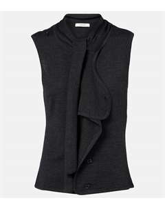 Асимметричный жилет с галстуком из шерстяной смеси, Antracite Lemaire