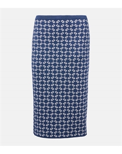 Юбка миди Monogram 72 жаккард, Denim Blue Givenchy