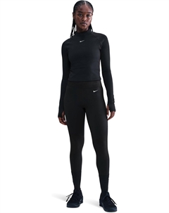 Женский профессиональный утеплённый топ с длинными рукавами и сетчатым рисунком Dri-FIT, Black/White Nike