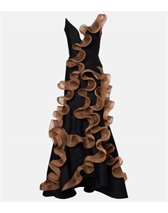 Взрывное плиссированное платье из шерсти и шелка, Bronze Maticevski