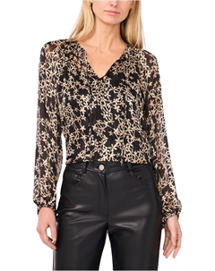 Женская кофта с длинным рукавом и завязкой на шее, Rich Black Vince camuto