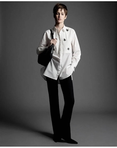 Блузка из поплина с аппликацией, белый Сфера