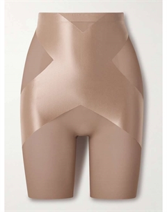 Шорты shape satin-x с высокой талией и длиной до середины бедра, бежевый Spanx