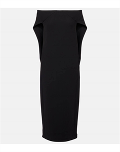 Платье миди из драпированной шерстяной смеси Anitas, Black The row