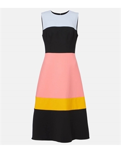 Цветной шерстяной миди-сарафан, Multi-Color Carolina herrera