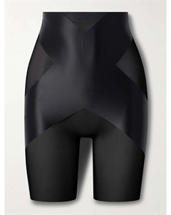 Шорты shape satin-x с высокой талией и длиной до середины бедра, черный Spanx